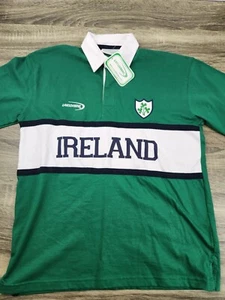 Lansdowne Ireland Rugby Polo Shirt Kids Boy Size 9-10 Green Short Sleeve NWT - Picture 1 of 8