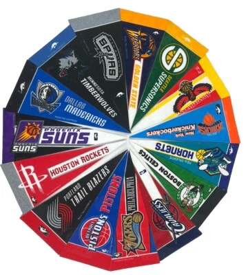 Lot Of 16 NBA Basketball Team Mini Pennants 9" RICO/TAG EXPRESS RARE LOGOS - Image 1 of 4