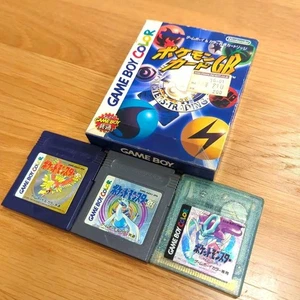 Pokemon Gold Silver Crystal GBC Game Card Set GB Box & Manual Working - Picture 1 of 19