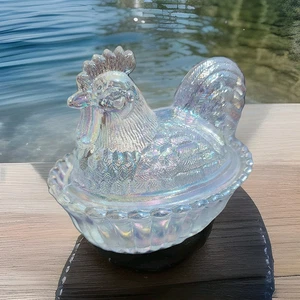 Gallo de cristal de carnaval de 5" con base acanalada molde Westmoreland de Mosser - Imagen 1 de 19