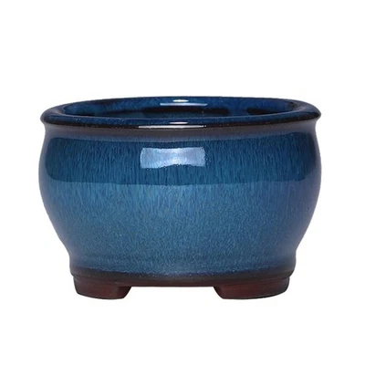 Maceta de cerámica maceta redonda suculenta mini macetas esmaltadas con orificios de drenaje Foto 1 de 4