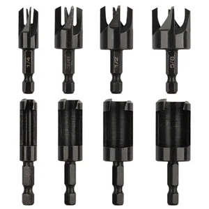 Plug Cutter, 8Pcs Wood Plug Cutters Drill Bit Set with 1/4 Hex Shank,2530 - Picture 1 of 7