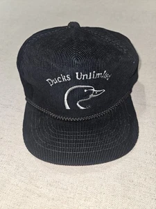 De colección Patos Ilimitados Negro Pana Cuerda Snapback Sombrero Gorra Logo Youngan - Imagen 1 de 10