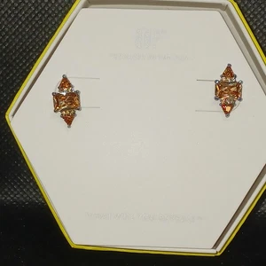 Bomb Party Genuine - Hello Lover Studs RBP8519 Dark Smokey Topaz & CZ  - Picture 1 of 3