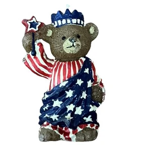 Vela Dama Libertad Bandera EE. UU. De Colección Claire's Oso Marrón Sin Iluminar 4 1/4" 1998 - Imagen 1 de 7