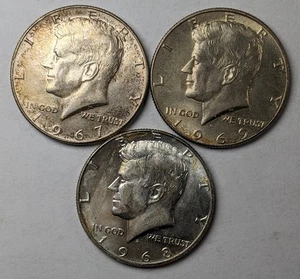 Kennedy Silber Half Dollars 3 verschiedene Datumsangaben - Bild 1 von 3