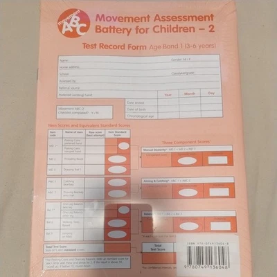 Movement Assessment Battery for Children 2 | Test Record Form Age Band 1 3-6 yo - Image 1 of 4