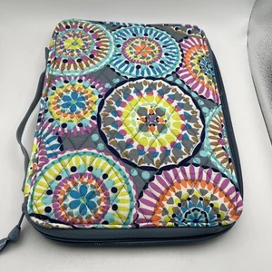 Vera Bradley Tablet Organizer Sunny Medallion accommodates up to 10” tablet - Picture 1 of 8