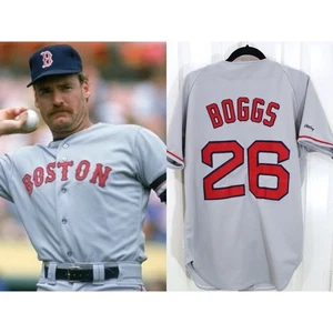 Wade BOGGS #26 Boston Red Sox 90s RAWLINGS Authentic jersey 42 M gray MLB vtg - Picture 1 of 11