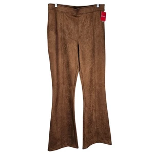 Spanx Faux Suede Flare Pants Rich Caramel Brown Size XL Pull On New With Tags - Picture 1 of 9