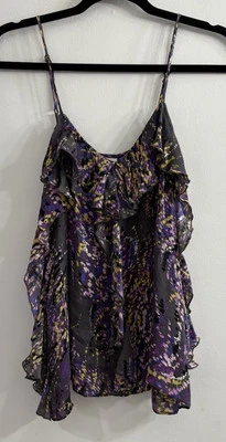 Vintage Parker Silk Cami Tank Top Multicolor 100% Silk Adjustable Women's Small - Image 1 of 4