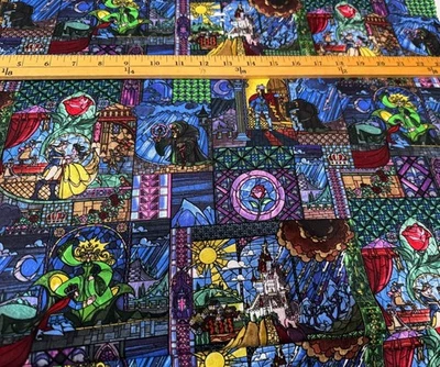 Disney Belle Stained Glass Fabric 2020 Springs Creative CP64036 2+Yards 43" wide - Image 1 of 4