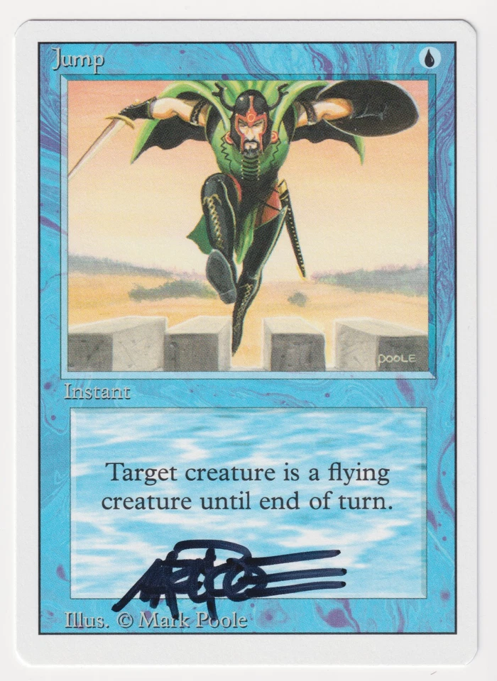 Signed Jump Proof NM Revised Edition Artist Mark Poole 1994 WOTC MTG Magic AP! - Image 1 of 2