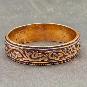 VTG Native American WCMO Copper Band Ring Size 11.5 Ivy Vine Details Niello - Picture 1 of 6