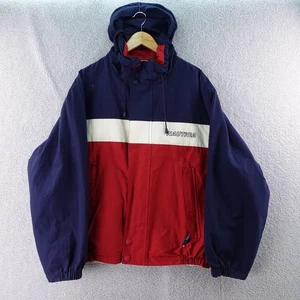 Nautica Mens L Colorblock Hoodie Jacket Blue Red White Y2K Blue Water Challenge - Picture 1 of 6