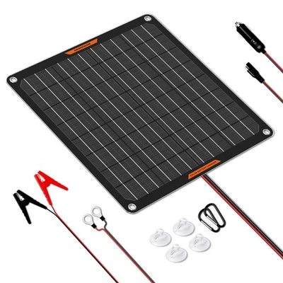MHPOWOS 10W Watt Mono Solar Panel Trickle Charger Power For Car RV Battery Maintainers