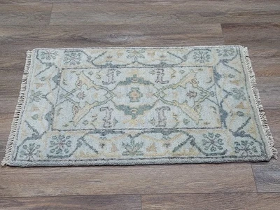 Alfombra bohemia Oushak, alfombra turca Oushak, alfombra contemporánea hecha a mano, 2x3 pies Foto 1 de 4