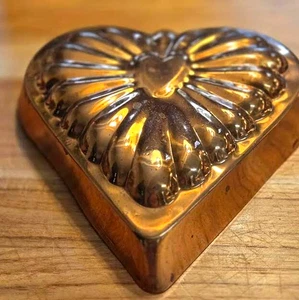 Heart Copper Aluminum/Tin? Jello/Jelly Cake Mold 7.5" Wall Decor Kitchen Vintage - Picture 1 of 3