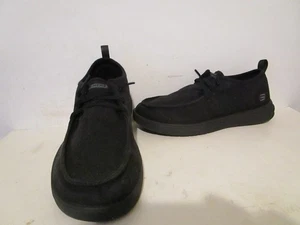 Zapatos de trabajo Skechers Melo Sr repelentes al agua sin cordones calce en el arco para hombre negros talla 8 - Imagen 1 de 5