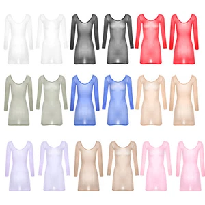 Womens Nightdress See Through Lingerie Sleep Dress Party Cover Ups Glossy Sexy - Picture 1 of 100