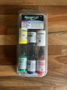 Spraycraft Liquid Acrylic Paint Set Of 6 Primary Colours 32ml - Picture 1 of 3