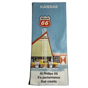 Vintage Kansas Road Map 1968 Phillips - Picture 1 of 5