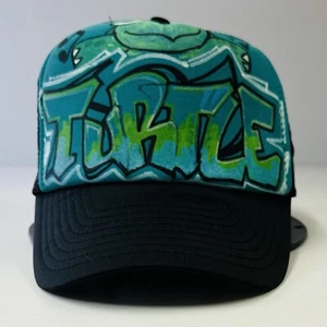 Nissin Streetwear Turtle Mens Trucker Hat Cap Mesh Snapback Adjustable Green - Picture 1 of 10