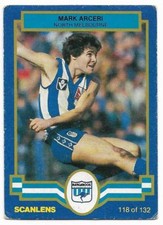 1986 Scanlens (118) Mark ARCERI North Melbourne  ""