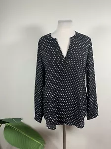 Adrianna Papell WOMENS Printed Long Sleeve Blouse, Size M, Black - Picture 1 of 9