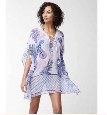 NUEVO Tommy Bahama Natación Cubrir Pequeño Mediano Medallón Túnica Transparente Foto 1 de 4