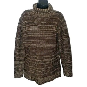 CARVE Designs Fancesca Tunic Sweater Women S Wool blend Brown Turtle Neck Soft - Picture 1 of 5
