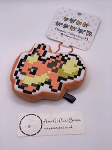 UK Seller Pokemon Center Japan Flareon Pixel Dot Eievui Plush Keychain Japan - Picture 1 of 2