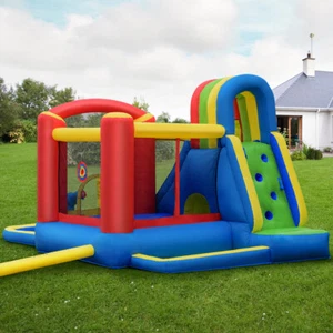 Inflatable Kid Bounce House Slide Climb Splash Park Pool Jumping Castle Kids Toy - Picture 1 of 6