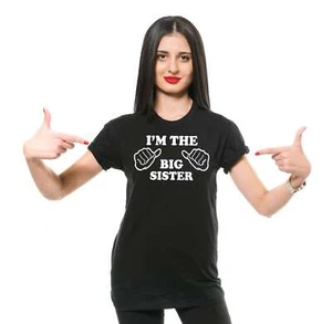 Womens Sister Shirt I Am The Big Sister T-Shirt Big Sister Gift Sister Shirts - Picture 1 of 10