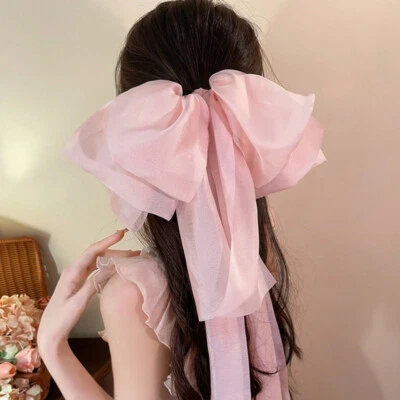 Fairy Oversized Ribbon Bow Hair Clip Sweet Princess Bowknot Hair Tie Headwear 1X - Image 1 of 4