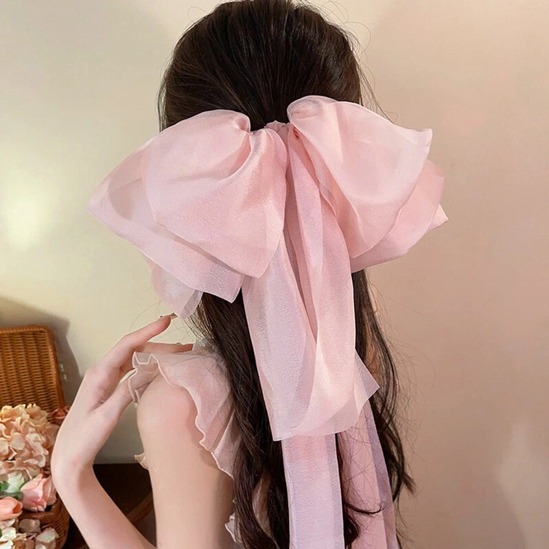Fairy Oversized Ribbon Bow Hair Clip Sweet Princess Bowknot Hair Tie Headwear 1X - Image 1 of 4