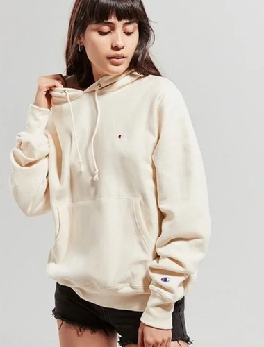 OFF WHITE NUOVA FELPA CON CAPPUCCIO OVERSIZE CHAMPION CREAM BOYFRIEND REVERSE WEAVE LOGO C TAGLIA XL