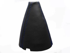 AUDI A2 (1999-2005) Soufflet Levier De Vitesse 100% Cuir - Couture Bleu - Picture 1 of 1