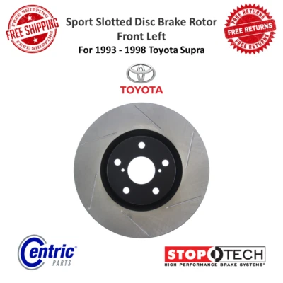 StopTech Sport Slotted Disc Brake Rotor Front Left E-Coat For 93-98 Toyota Supra - Image 1 of 4