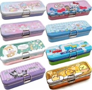 Sanrio Triple Deck Tin Pencil Pen Stationery Holder Makeup Tool Storage Case Box - Picture 1 of 29