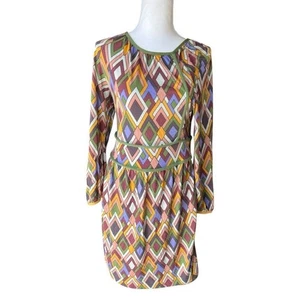 Missoni Damen Vintage Preppy Kleid Langarm Geometrisches Muster Größe L - Bild 1 von 10