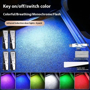 Car Door Lights LED Welcome Light Magnetic Control Warning Light Induction W0H3 - Picture 1 of 21