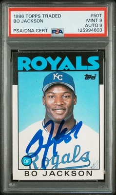 1986 Bo Jackson signed ROOKIE card Topps Traded #50T PSA 9 AUTO 9 RC - Image 1 of 2