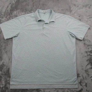 Peter Millar Polo Shirt Mens XL White Blue Summer Comfort Golf Trolling Waters - Picture 1 of 14