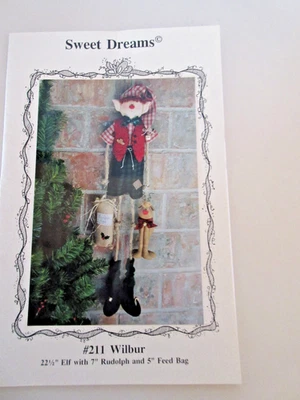 Vintage Sweet Dreams pattern #211   Christmas Elf  "Wilbur & Rudolph"  NEW UNCUT - Image 1 of 2