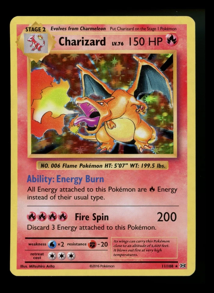 Charizard 11/108 XY Evolutions 2016 Holo Rare Pokémon Card TCG - Image 1 of 4