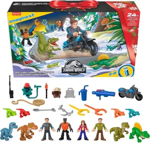 Advent Calendar JURASSIC WORLD Christmas Countdown Fisher Price 24pcs Imaginext - Picture 1 of 7