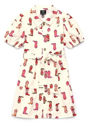 Botas en el suelo ZAC Niños Niñas Bota de Vaquero Vestido Vaquera Mangas Abullonadas Foto 1 de 4