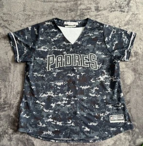 San Diego Padres U.S. Navy Digital Camouflage Majestic Jersey Women's 2XL * - Picture 1 of 8