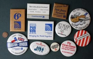 1980-90s Era Continental Airlines ELEVEN pin set Houston London Dallas Seattle-- - Picture 1 of 1